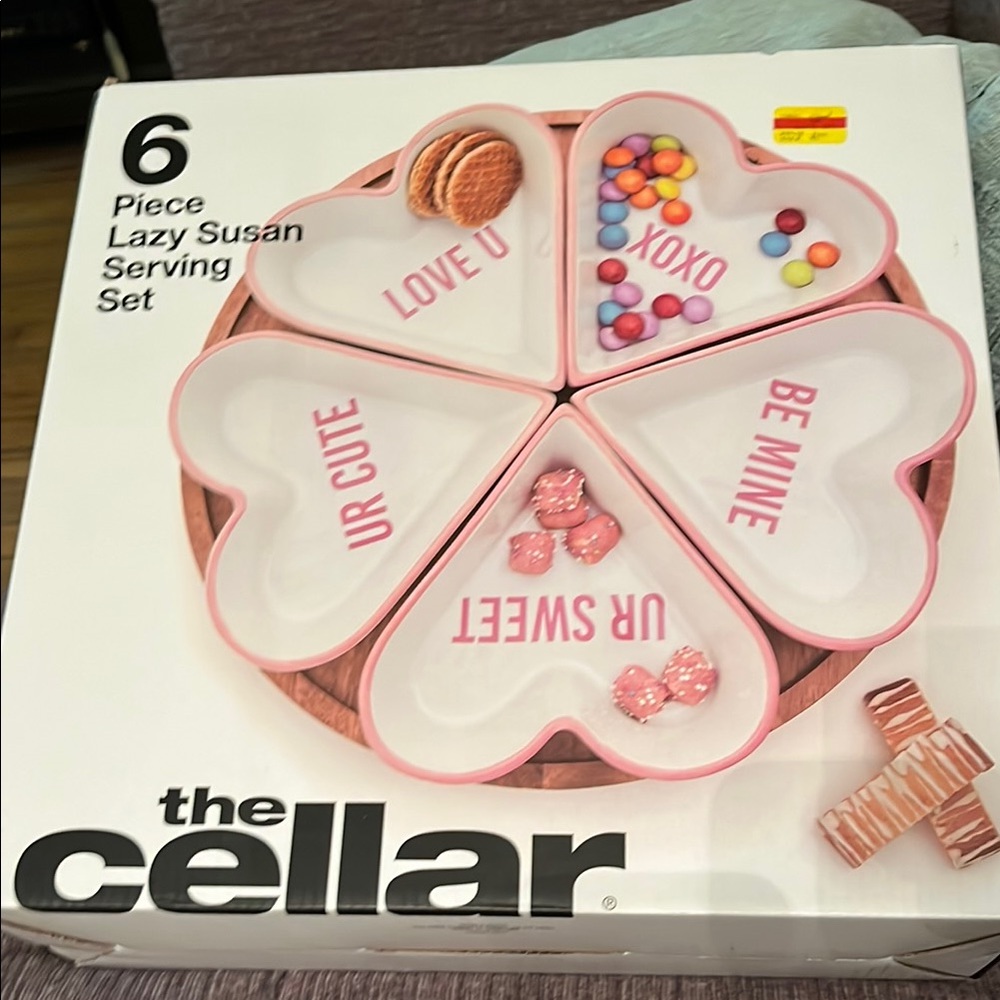 COPY - The Cellar Pink Heart Lazy Susan Serving Set
